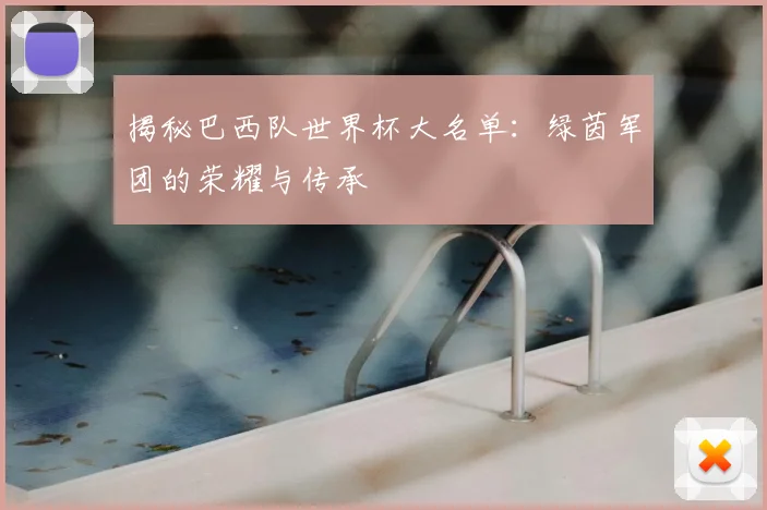 揭秘巴西队世界杯大名单：绿茵军团的荣耀与传承